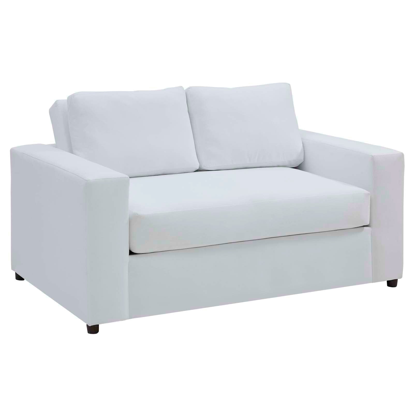 Modway Avendale Velvet – Made In The Usa With Bench Seat Cushion, Loveseat, Dove White